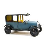 A Triangtois Wooden blue Bull-Nose Doll's Series Taxi, with aluminum radiator, opening passenger