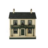 A Triangtois Dolls' House DH/1, with central front door with knocker and 'Letter' box, balustraded