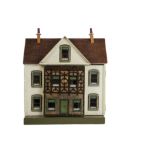 A G & J Lines No 35 Dolls' House 1913-15, with cream-painted front, the central section with half-