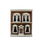 A large G & J Lines boxed-back Dolls' House, with central front door, embossed 'Letter' box, arched