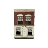 A G & J Lines small box-back Dolls' House, with central front door, arched pediments, four