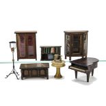 Interesting Dolls' House Furniture, stained wood grand piano, attributed by owner to Westacre --4½