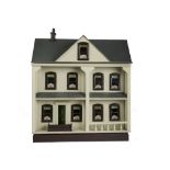 A G & J Lines No 37 Dolls' House 1925, painted cream and grey with nine tinplate windows, green