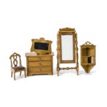 Schneegas embossed Dolls' House Furniture, full length dressing mirror --7in. (17.5cm.) high (one