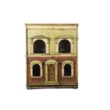 A G & J Lines box-back Dolls' House, with central front door with brass rosette, arched pediments