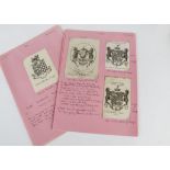 Ephemera, Book Plates, a series of 17 loose leaf folders with alphabetically listed and researched