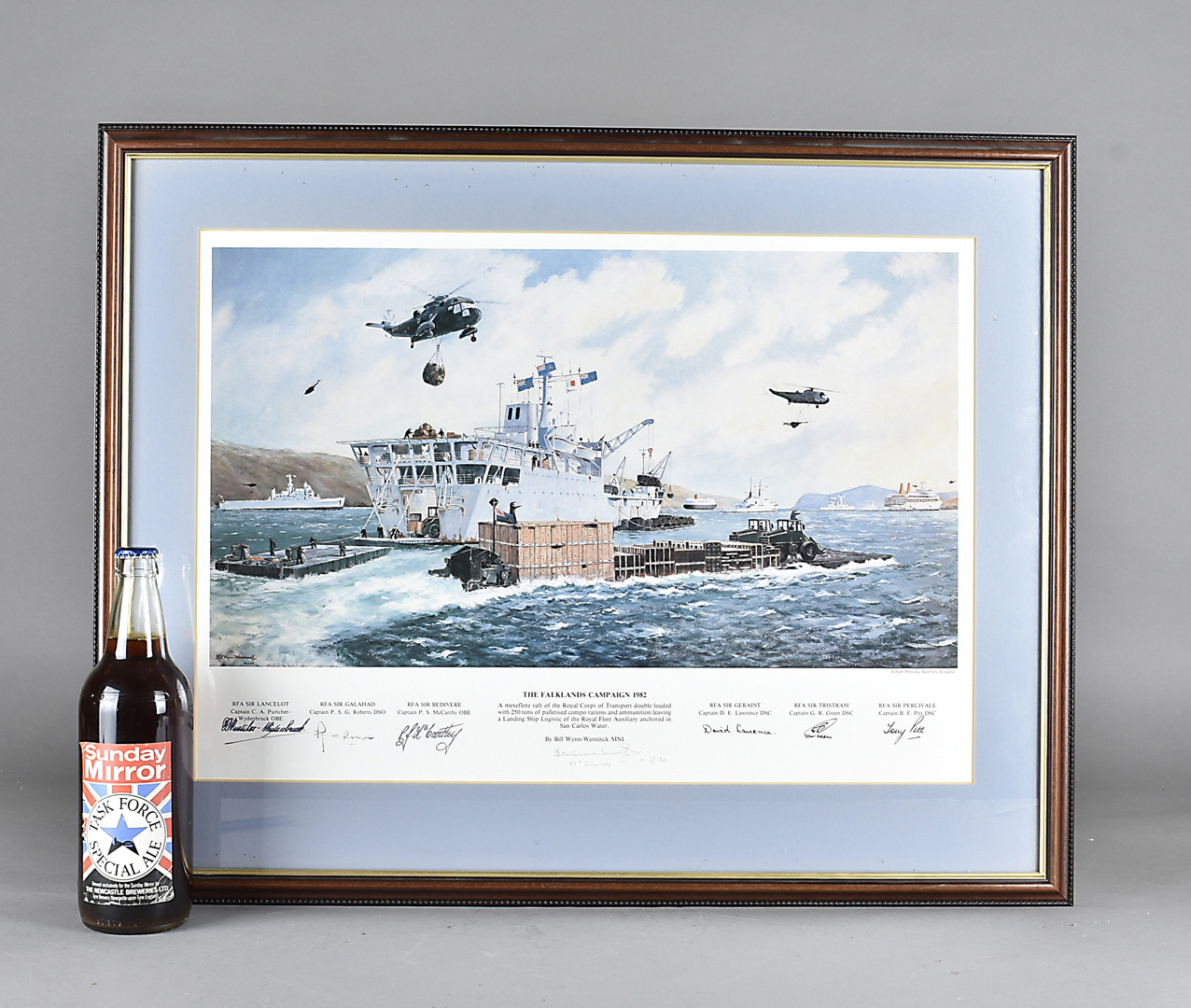 A Bill Wynn-Werninch print, entitled 'The Falklands Campaign 1982', 11/30, signed by various