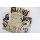 Ephemera, mixed lot including selection of vintage photographs, mostly family portraits and family