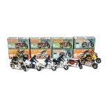 Matchbox Superfast Motorcycles, 18 Hondarora (3), first yellow, brown rider, second green, tan