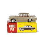 Asahi Toy Co (ATC) Model Pet No.20 Toyopet Crown Deluxe, light metallic brown body, red interior,