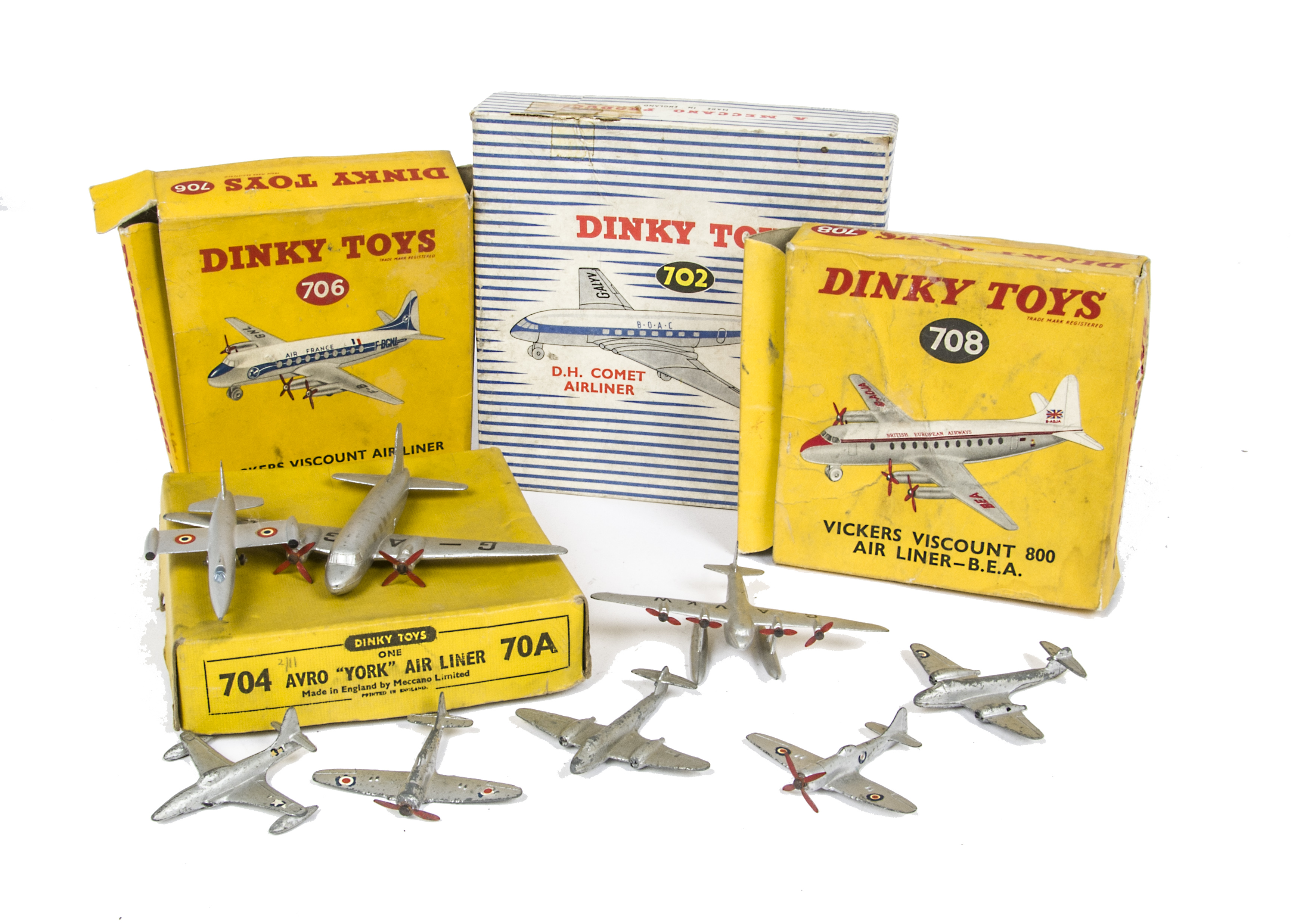 Dinky, Benbros & Matchbox, including Dinky Toys 265 Plymouth USA Taxi, 283 BOAC Coach, 190