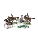 Crescent Toys plastic WW1 British Cavalry, (3 men, 2 horses), Lone Star Lone Ranger and Tonto, (