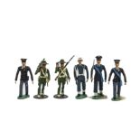 Original figures by the Antonini Italy company, 53mm figures of Italian Police (2) and Navy (2),