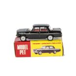 Asahi Toy Co (ATC) Model Pet No.20 Toyopet Crown Deluxe, black body, red interior, silver trim, spun