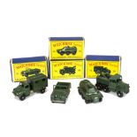 Matchbox Lesney 1-75 Series Military Vehicles, 12b Land Rover, 54a Saracen Personnel Carrier, 64a