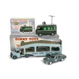 A Dinky Supertoys 968 BBC TV Roving Eye Vehicle, 982 Pullmore Car Transporter and a modern Corgi