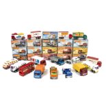 Matchbox Superfast Commercial Vehicles, including 63 Freeway Gas Tanker (2), 66 Ford Transit, 36
