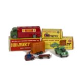Dublo Dinky Toys, 073 Land Rover & Horse Trailer, 076 Lansing Bagnall Tractor & Trailer, 070 AEC