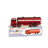 A Dinky Supertoys 943 Leyland Octopus 'Esso' Tanker, dark red cab, body and chassis, red hubs, in