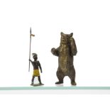 Heyde size 1 (60mm) Native with bear, spear tip probably replaced, bear repaired to back,