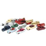 Loose Dinky Toy Cars & Commercials, including 157 Jaguar XK120 Coupe, turquoise/cerise body,