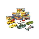 Matchbox Superfast Scarce Variations, 20 Lamborghini, yellow body, 64 Slingshot, blue-green body,