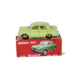 Asahi Toy Co (ATC) Model Pet No.17 Datsun Bluebird Fancy Deluxe, lime green body, cream interior,