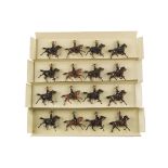 Britains last version set 9214 the 7th Hussars, restrung onto original backing cards without