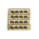 Britains last version set 9209 Royal Horse Guards, restrung onto original backing cards without