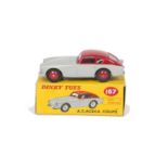 A Dinky Toys 167 A.C. Aceca Coupe, light grey body, red roof and ridged hubs, in original box, E,