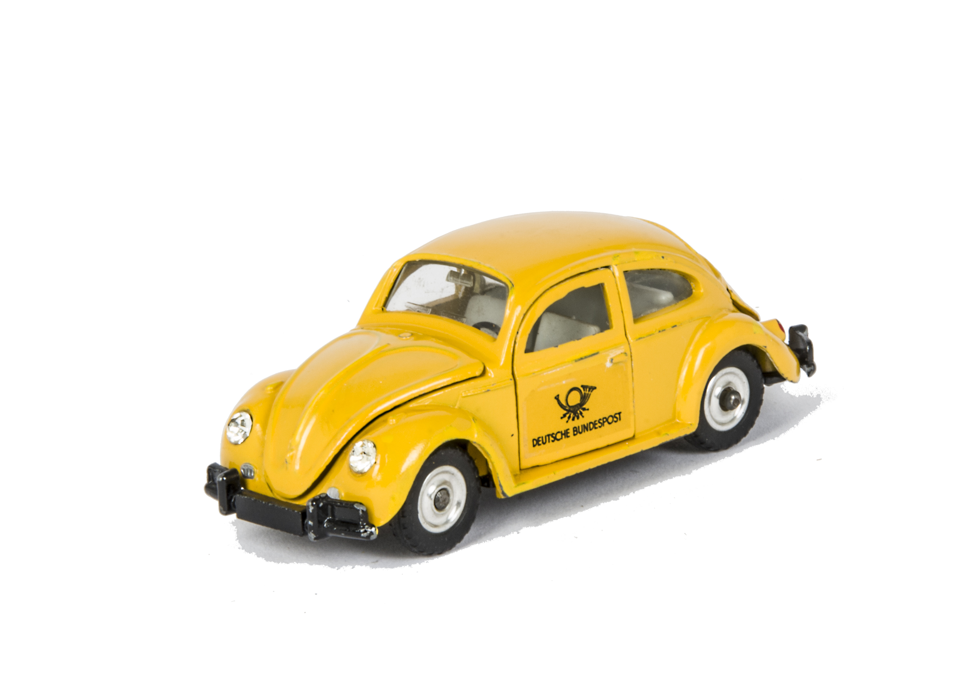 A Scarce Dinky Toys 260 VW 'Deutsche Bundespost' 1300 Sedan, German export model, yellow body, white