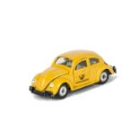 A Scarce Dinky Toys 260 VW 'Deutsche Bundespost' 1300 Sedan, German export model, yellow body, white