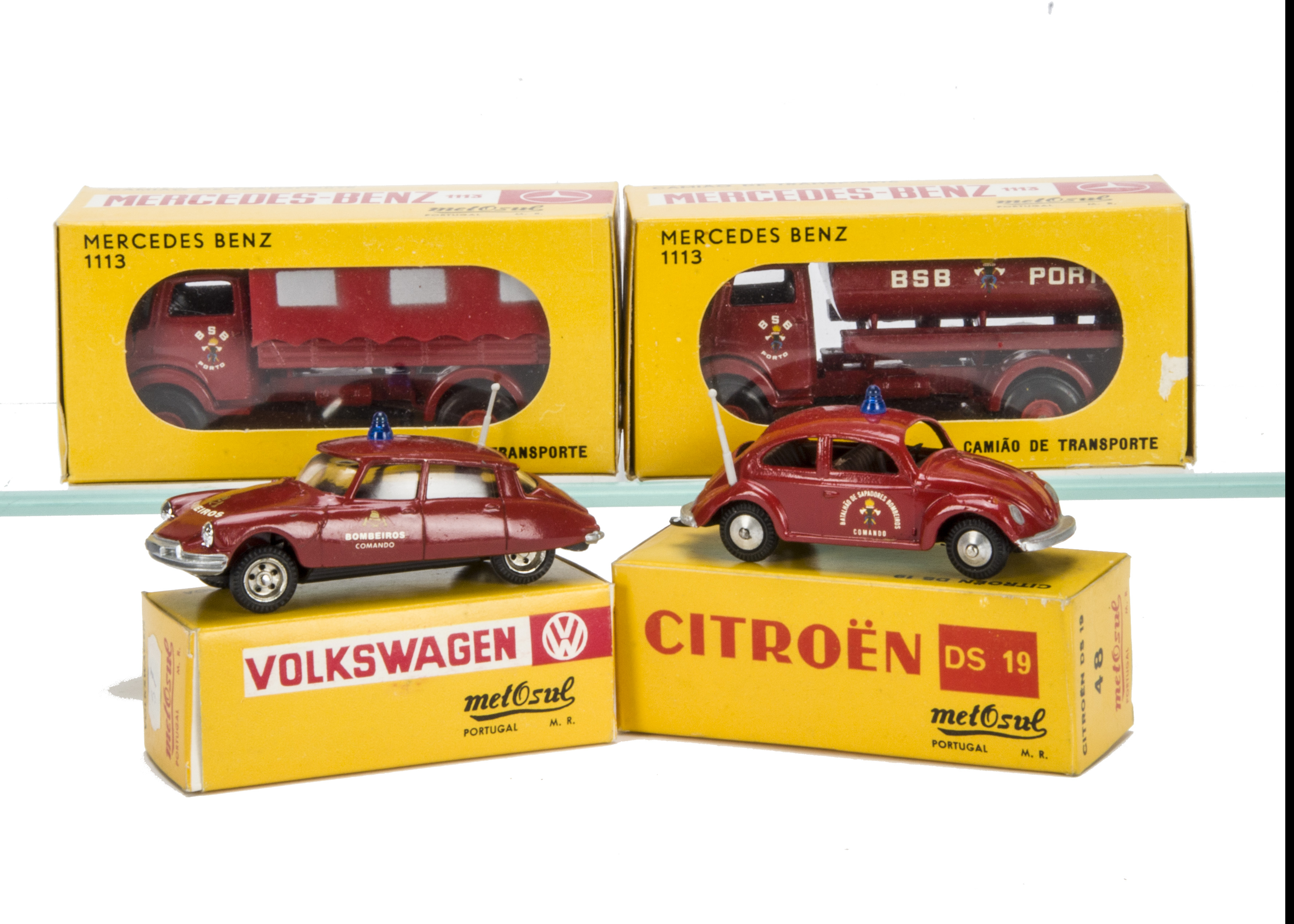 Metosul (Portugal) Fire Service Vehicles, Citroen DS19, Volkswagen, Mercedes Benz 1113 Tanker and