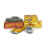 Dinky Toys 199 Austin Seven Countryman, 150 Rolls Royce Silver Wraith, 265 Plymouth USA Taxi, in