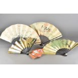 A quantity of Air Japan Advertising fans, paper leaf and bamboo and wooden sticks, including two