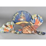 A collection of Art Deco form Ballon Advertising fans for Amer Picon, all paper leaf and wooden