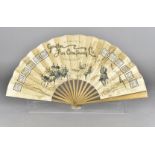 A Victorian paper and wooden stick British Advertising fan, for Grafton Fur Company Ltd, made in