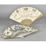 Two Edward VII commemorative paper Advertising fans, for the 'Carlton Hotel' and 'The Hotel