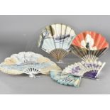 A collection of five early 20th century and Art Deco Cruise and Shipping Advertising fans, including