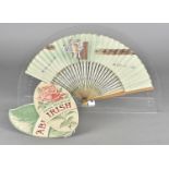 An unusual three leaf board fan circa 1928, for Anne Nichols comedy 'Abies Irish Rose' reverse