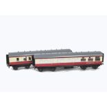 Two Ace Trains O Gauge C/5 BR Coaches, both in BR red/cream livery, comprising a Restaurant Car no