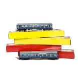 Hornby (China) 00 Gauge LMS blue Coronation coaches, R4127A, 4127C, 4128. 4128A (2) and 4128B, all