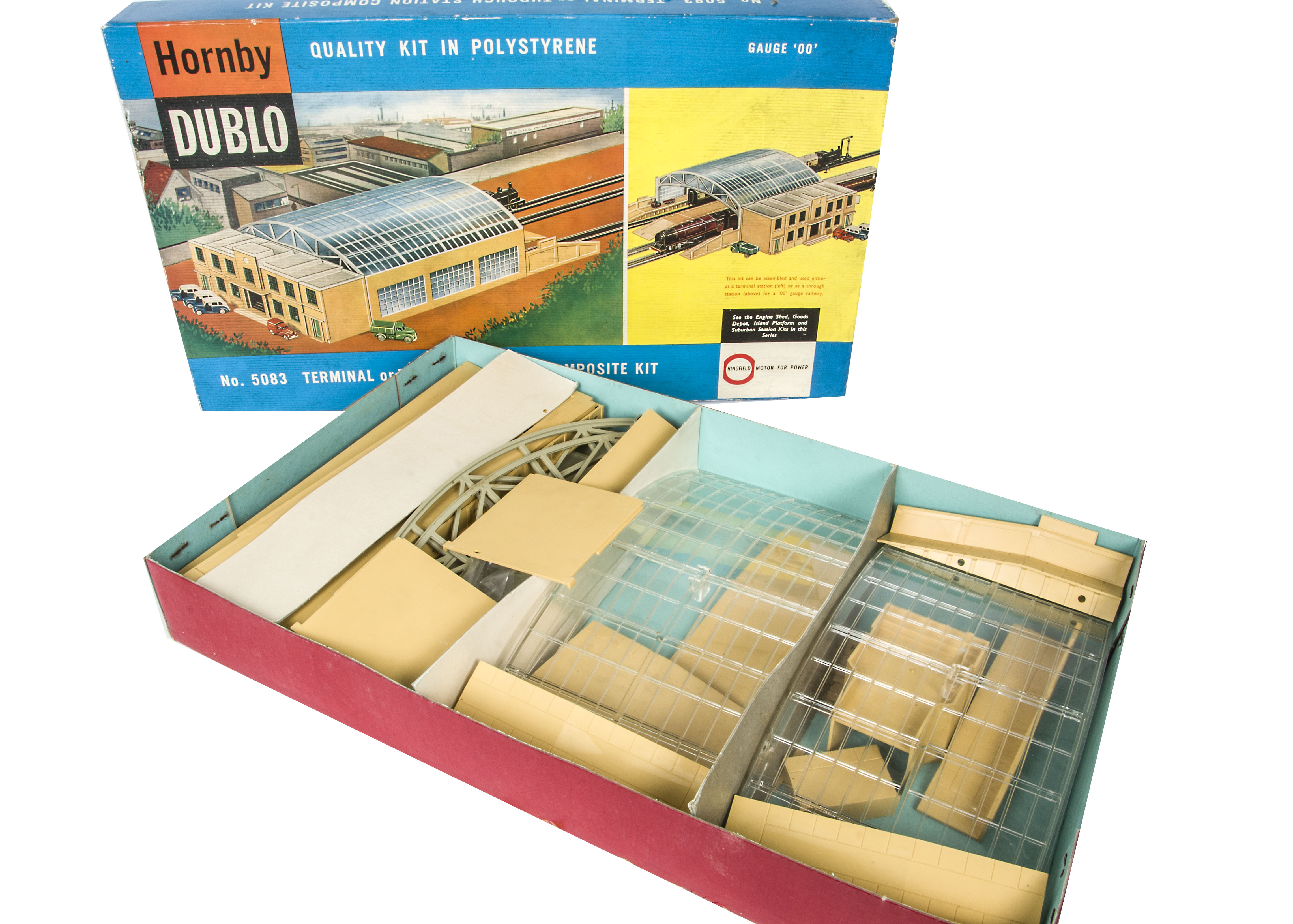 Hornby Dublo 5083 Terminal or Through Station Plastic Composite kit, in original box, E, appears