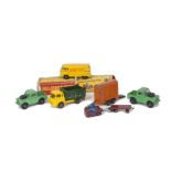 Dublo Dinky 00 Gauge Vehicles, 076 Lansing Bagnall Tractor and Trailer, 071 VW Delivery Van, both in