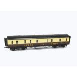 An Exley O Gauge Great Western 'Ocean Mails' Corridor Full Brake Coach, in GWR chocolate/cream as no