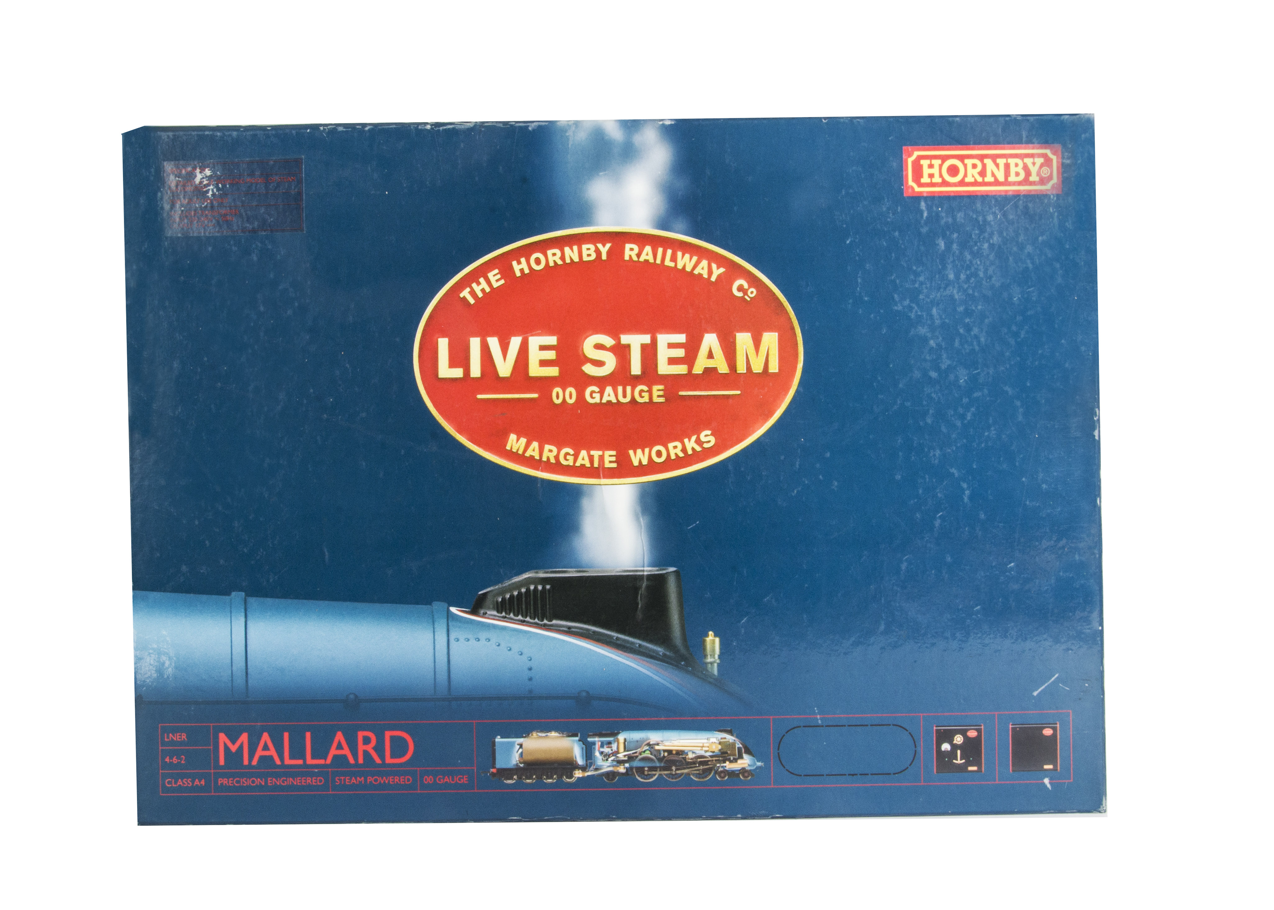 Hornby 00 Gauge Live Steam Mallard, in original box, E, appears very lightly used, track unused, box