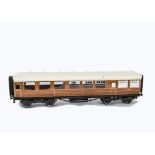 An ACE Trains O Gauge C4 3-car LNER Corridor Coach Set and Additional Buffet Coach, all in LNER '