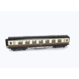 An Exley O Gauge Type K5 Great Western 1st class Corridor Coach, in GWR chocolate/cream as no