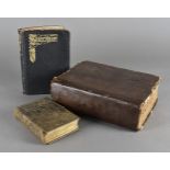 An 18th century bound bible, bound by Baskett, 1756, together with a Shakespeare bound volume and