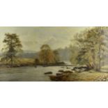 R P Richard, late 19th Century/early 20th Century, oil on canvas, river scene, signed lower right,